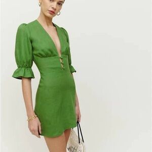 Reformation Kelly Green Mini Dress